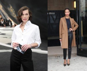 Journee-de-la-femme-Milla-Jovovich-et-Zoe-Saldana-en-pantalon-a-Paris